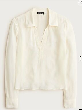 J. Crew Cream V-Neck Long-Sleeve Silk Tunic. Brand new !